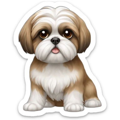 perro shih tzu; disfraz sticker