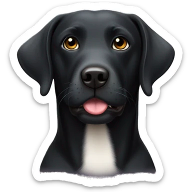 black labrador with white chest blowing heart sticker