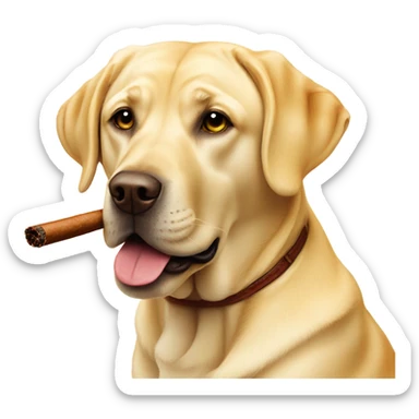 Yellow lab smoking a cigar sticker