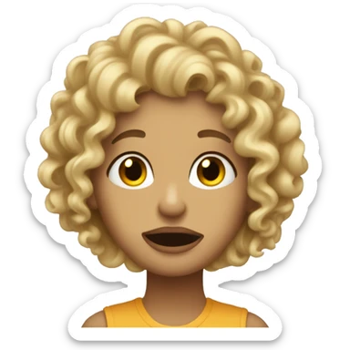 curly hearted dirty blonde saying idk sticker