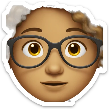 Girl with glasses and brown shaggy hair sticker