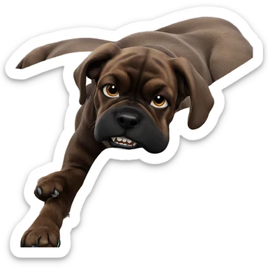 dog teeth on the couch sticker