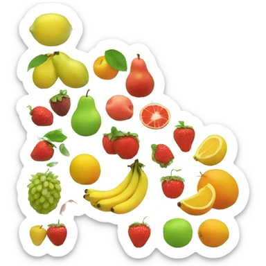 fruits and animals sticker