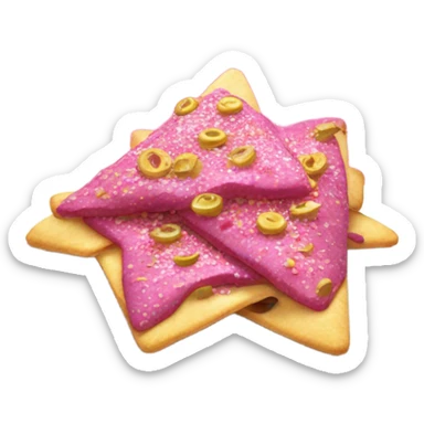Pink nachos with glitter  sticker