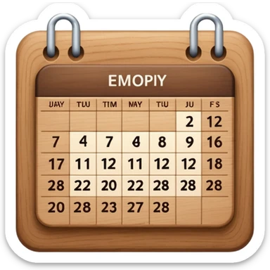 calendar wood sticker