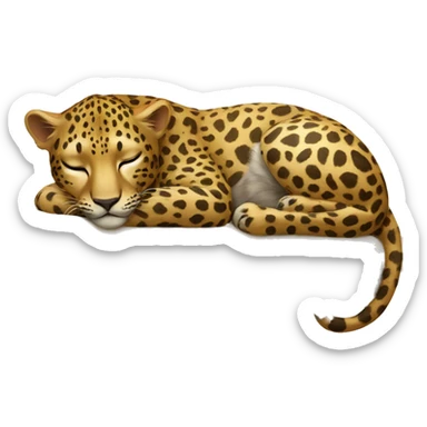 Leopard sleeps sticker