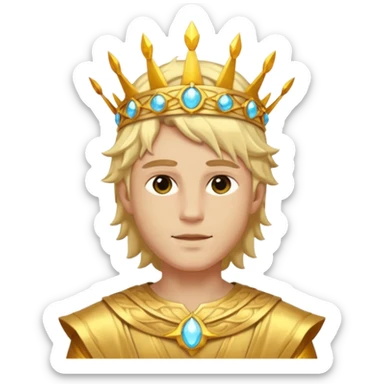 Sun Prince – sun circlet + gold tunic,Golden Princes. sticker