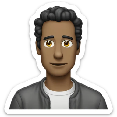 simpsons guy short beart dark hair sticker