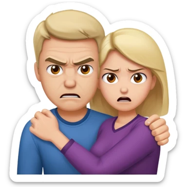 Une homme possessif qui essaye d’attraper sa femme sticker