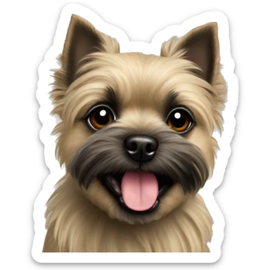 small cairn terrier dog fawn colored wire coat with a pug tail super happy  sticker