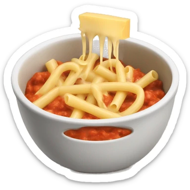 Pasta bowl with cheese and red sauce sticker