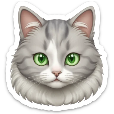 Gatita gris y blanca  sticker