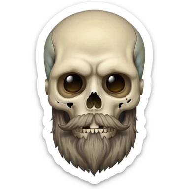 Weird skull with beard  sticker