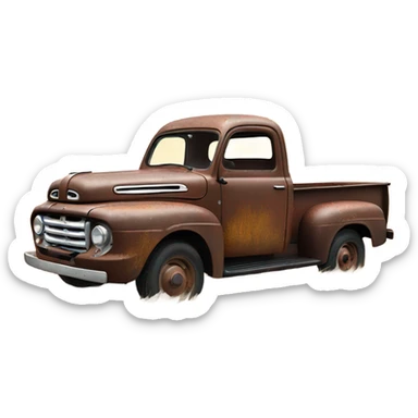 1952 ford pickup rusty in field sticker