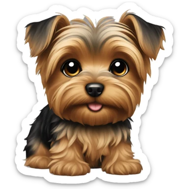 Yorkie puppy sticker