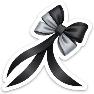 🎗️ this ribbon just one turn for honouring dead people but black sticker