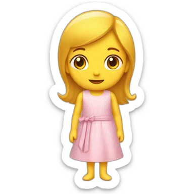 Fille en robe de Moyen Âge jaune  sticker