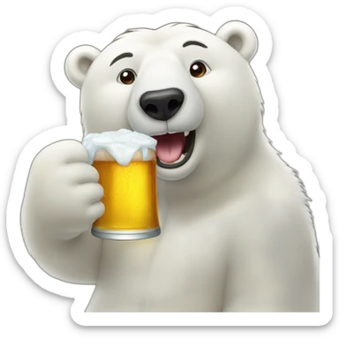 Polar-bear-drinking-beer sticker