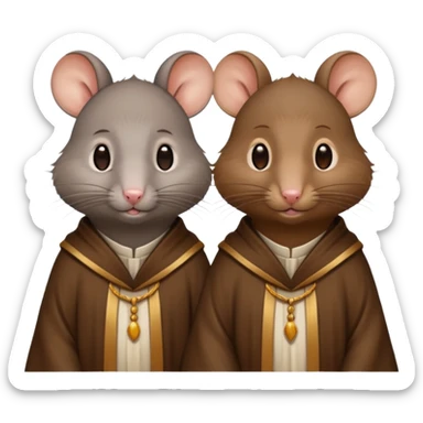 Two Catholic rats one male one female sticker