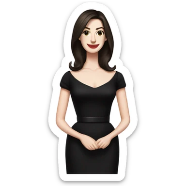 anne hathaway in little black dress sticker