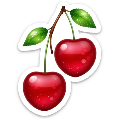Cherries with glitter sticker