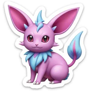 Nidorino-Espeon-Skitty-Pokémon-Fakémon-hybrid-creature (full body) sticker