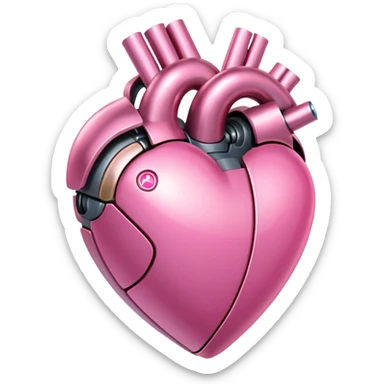 pink robotic heart emoji sticker