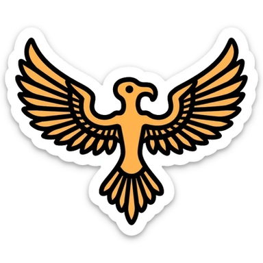Faravahar Persian symbol, ancient Zoroastrian winged symbol sticker