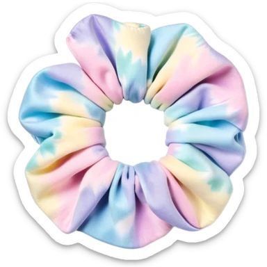 1990’s pastel tie dye scrunchies sticker