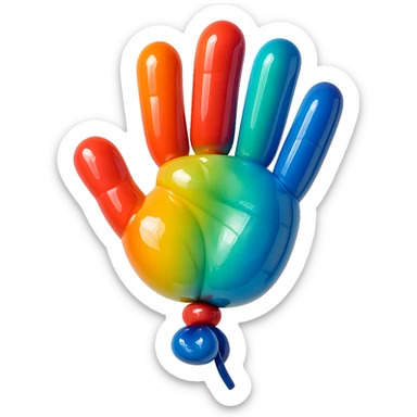a hand, balloon style sticker