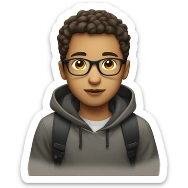 boy with glasses lovely eyes sticker