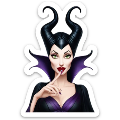 Maleficent angelina joli sending kiss with hand sticker
