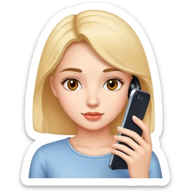 beautiful girl use’s phone sticker