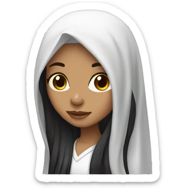 Arab white black long hair girl  sticker