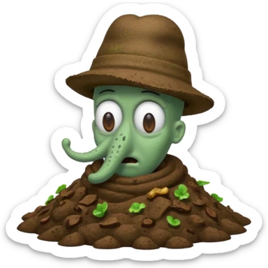 Squidward and poop sticker
