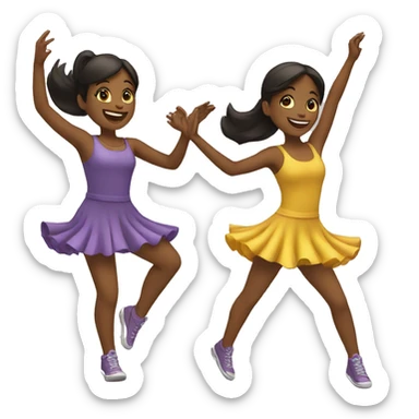 Two girls dancing sticker