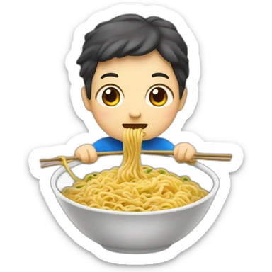 chinese eating noodles sticker