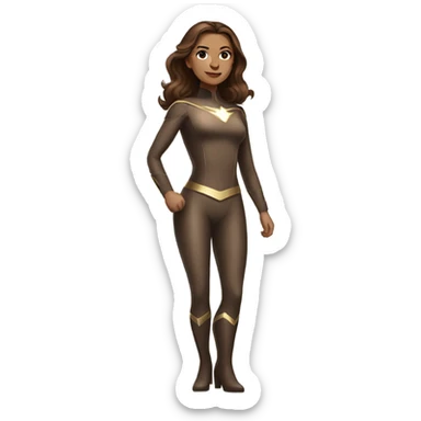 brown hair superwomen costiume sticker