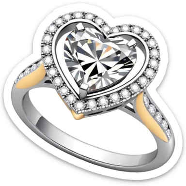 diamond heart engagement ring sticker