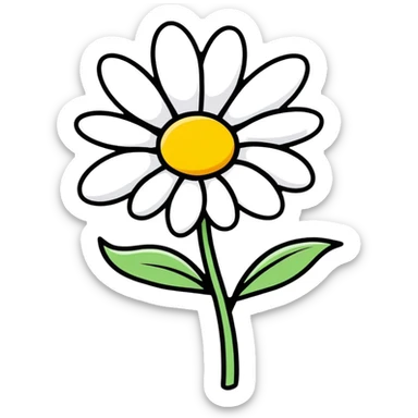 single daisy flower with no stem  sticker