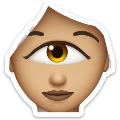 dark brown eye color of a woman sticker