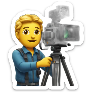 Film maker with a cinema camera sticker