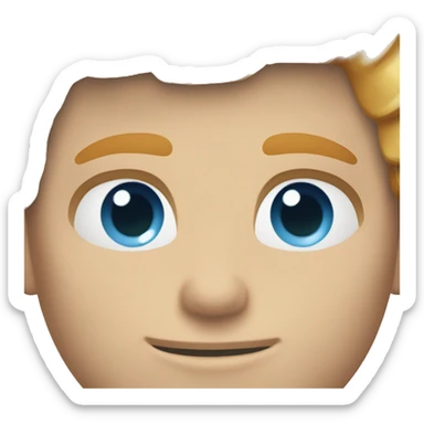 A guy with ginger-blonde hair and light blue-green eyes sticker