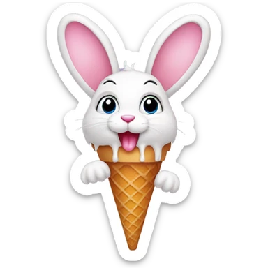 Rabbit with icecream cone sticker