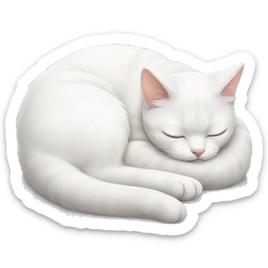 cute white cat sleeping  sticker