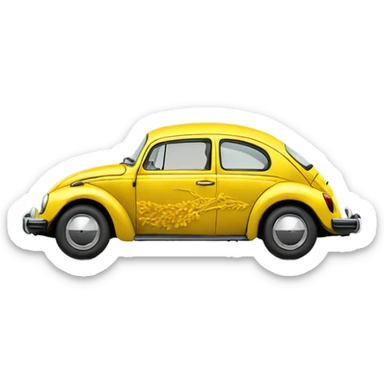 yellow Volkswagen Beetle  sticker