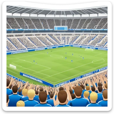 Fußball Stadion ist ausverkauft und der 1. FC Magdeburg gewinnt die 2. Bundesliga  sticker