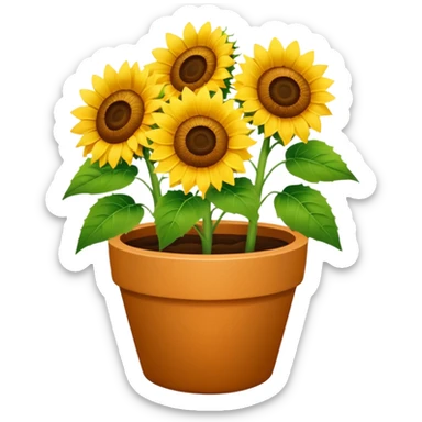 sunflowers pot sticker