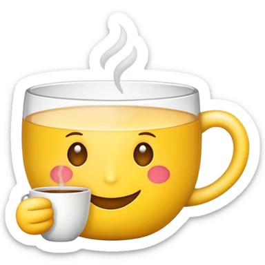 Emoji sipping tea sticker