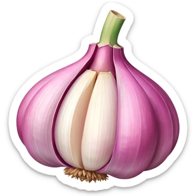 pink garlic with piece sticker